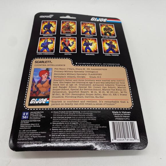 G.I. Joe Super 7 Reaction Figures Scarlett Counter Intelligence NEW 3.75" Figure - Picture 4 of 5